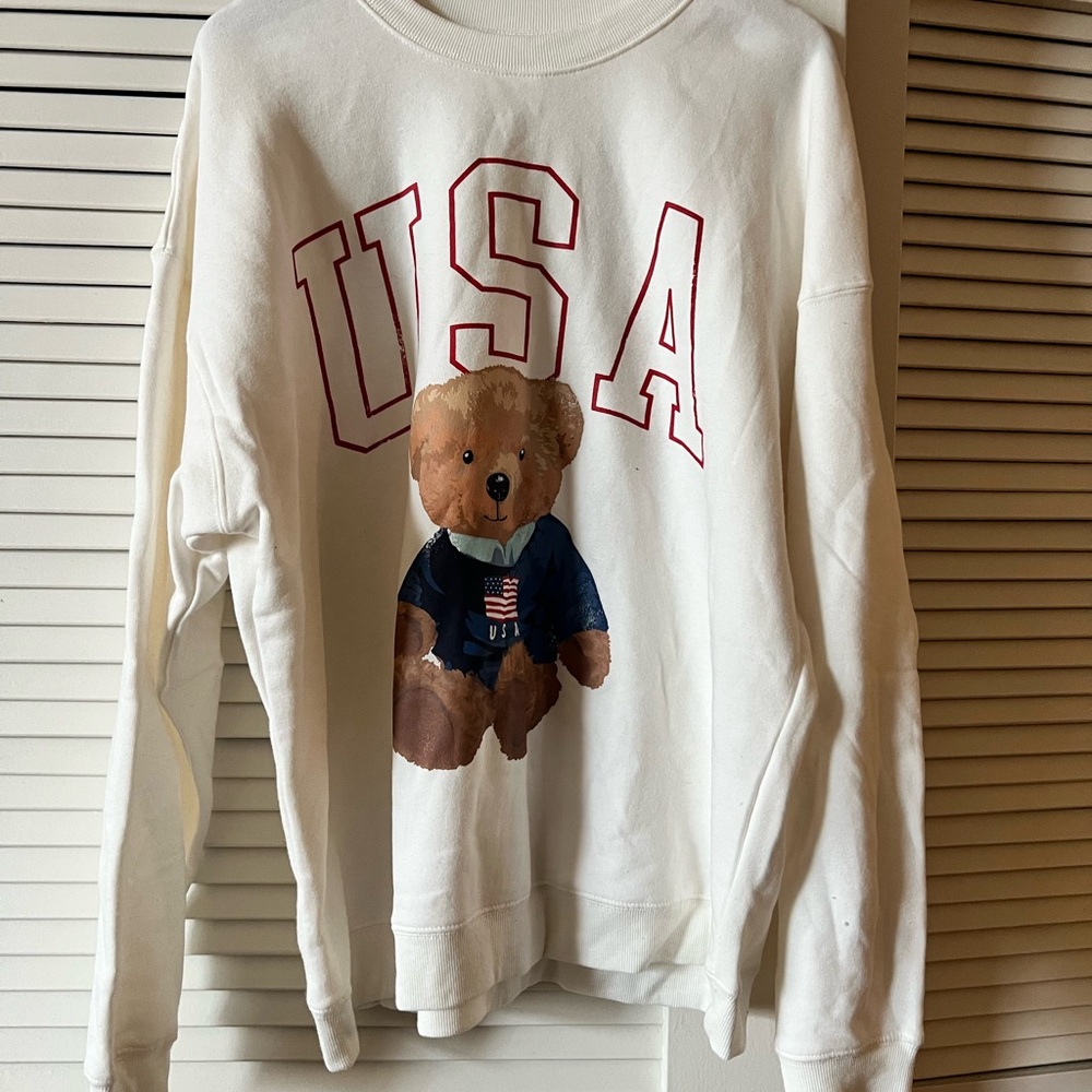 Grayson Threads White Sweatshirt with Red Accents